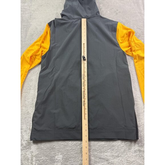 Nike Jacket Mens Small Black Yellow Hooded Quarter Zip Pullover Mesh FJ9536-015 - Picture 9 of 12